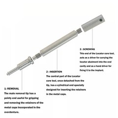 For ITI Straumann Implant Locator Abutment NC/RC 3/4/5mm Male Cap Tool Removable