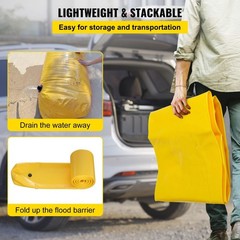 Industrial PVC Flood Barrier: 24ft L x 20in W x 12in H, Waterproof & Durable