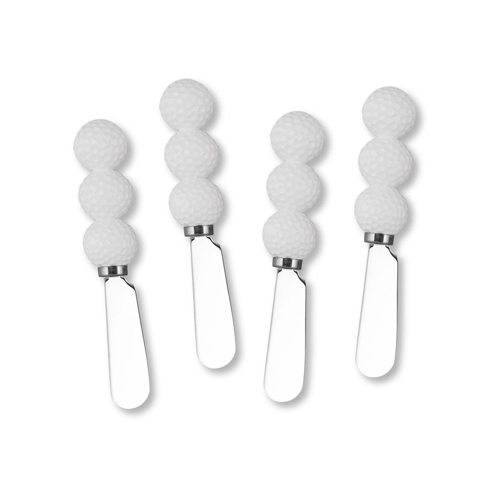 UPware Golf Ball Cheese Spreaders, Hand-Painted Resin Handles with
