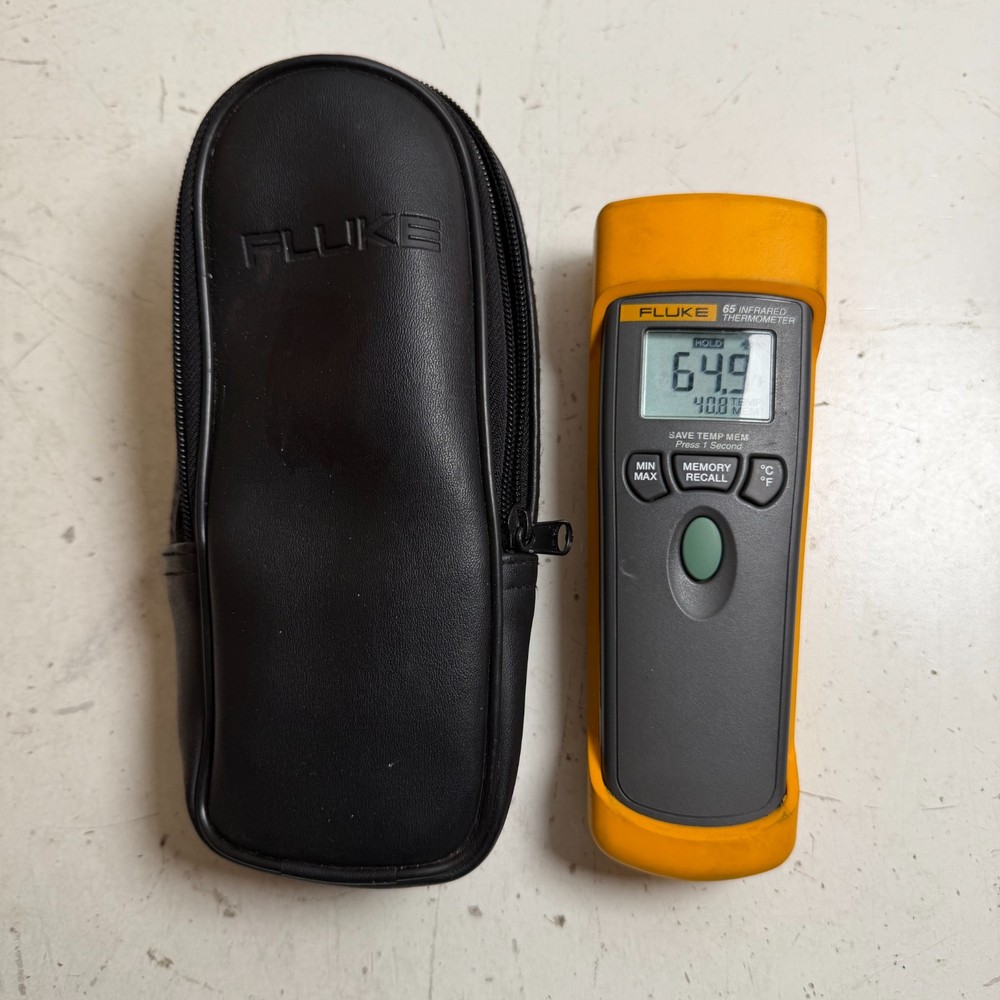 Fluke 65 Yellow Gray Dual LCD Display -40-500ºC Non-Contact Infrared Thermometer