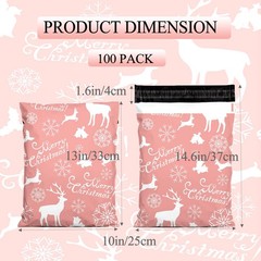 100 Pcs Christmas Poly Mailers 10×13 Inches, Reusable Mailing Envelopes for B…