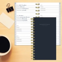 TF PUBLISHING Black Spiral Internet Password Book 138 pgs, 3.5″ x 6.5″
