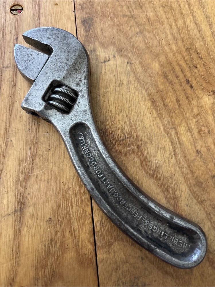 Vintage The Billings & Spencer 6” S Shaped Crescent Wrench USA Salesman Size