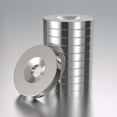 Countersunk Ring Round Disc Strong Magnet N35 Rare Earth NdFeB Magnet With Hole