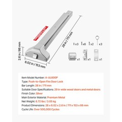 Uimoso Push Bar Panic Exit Device 28″ Durable Metal Emergency Door Hardware