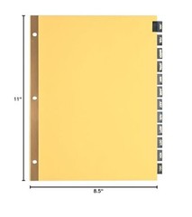 Monthly Black Leather Tab Index Dividers