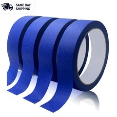 Blue Painter’s Tape – 4 Rolls, 0.94in x 22yd Each, Residue-Free Finish