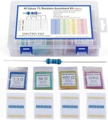 40 Values 400 Pcs 1/2W Resistor Kit 1 1M Metal Film Resistors Assortment