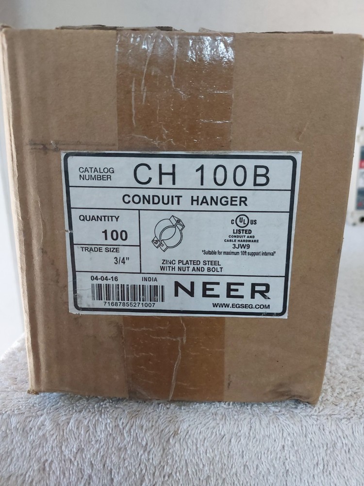 NEER CH100B 3/4 CONDUIT HANGER (BOX OF 100-PCS)
