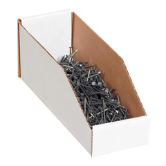 PBINMT624 Open Top Bin Boxes, 6″ x 24″ x 4 1/2″, Oyster White (Pack of 50)