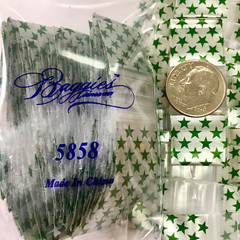 BaggiesSince1987- MINI ZipSeal DESIGNBAGS 1000PCS GREEN STAR SILVER, 👀Details🔽