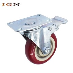 Red Caster Wheels 4″ Locking Casters With Brake Swivel Plate Castor 4 Pcs Caster