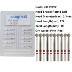 20 Types Zirconia Dental Diamond Burs FG Friction Grip for High Speed Handpiece