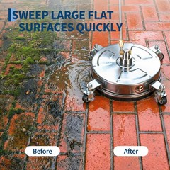 14″ Stainless Steel Pressure Washer Surface Cleaner 4 Wheels Driveway 4000PSI