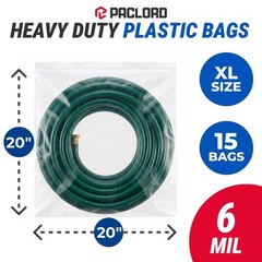 20″ x 20″ Extra Large Reclosable Plastic Zip Bags, 15 Count