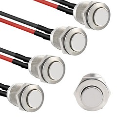5pcs 19mm Momentary Push Button Switch IP65 Waterproof Aluminum Alloy