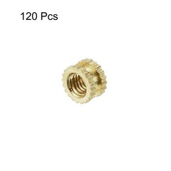 M3 x 3mm(L) x 5mm(OD) Female Thread Brass Knurled Threaded Insert, 120Pcs