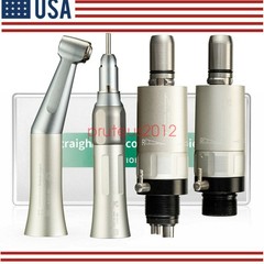 NSK Style Dental Low Speed Handpiece Straight Contra Angle Air Motor Kit 2/4Hole
