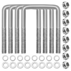 4 Pcs Hot Dipped Galvanized Square U-Bolts,1/2″ D x 3 1/16″ W x 4 5/16″ L,3 i…