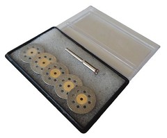 5pc Diamond Cut Off Wheel Set Lapidary Disc Saw Mandrel Abrasive Rotary Tool