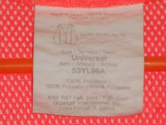 Safety Mesh Vest Orange Reflector Top Uni One Size 100% Polyester Biking Jogging