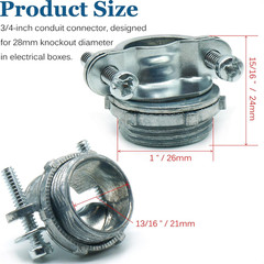 10 Pcs 3/4 inch Conduit Clamp Cable Connectors | Zinc Alloy Construction Resists