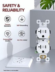 AIDA Duplex Electrical Receptacle Outlets, 20Amp 125V Assorted Colors , Sizes