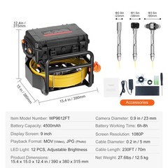 9″ Sewer Camera 230 ft/70m Self-Leveling Drain Camera with 512Hz Transmitter