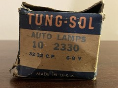 Very Rare Vintage 1920’s – 1940’s Tung Sol 2330 Lamps, Box of 6 Light Bulbs