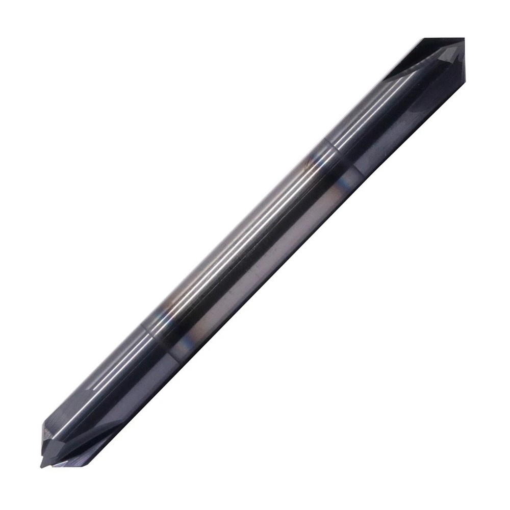 1/4″ 90 Degree 4 Flute Solid Carbide Chamfer Mill – Double End – AlTiN Coated