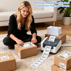 4×6 Direct Thermal Shipping Labels – 1000 Strong Adhesive Stickers for Rollo & Z