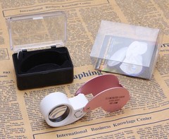 40X Jewelers Loupe Magnifier Light Jewelry Eye Loop Pocket Magnifying Glass Coin