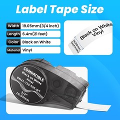 10PK For Brady M210 M21-750-595-WT All-Weather Vinyl Label For M210-LAB M211 3/4