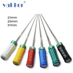 6/pk Dental Endo K-Files Root Canal Hand Use Files Stainless Steel #6 #8 #10