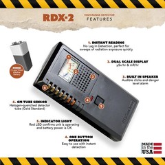RDX-2 Handheld Radiation Detector, Geiger Counter for Gamma/Beta/X-Ray