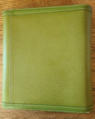 Franklin Covey ~ Green Classic Leather 7 Ring Planner ~ Excellent Pre-Owned