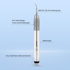 AZDENT Dental Ultrasonic Air Perio Scaler Handpiece 4 Hole 3 Tips G1 G2 G4