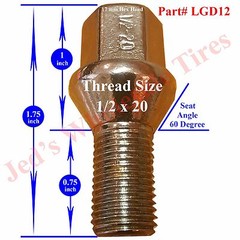 sixteen 1/2×20 CHROME LUG STUDs fits many types of farm equipment wagon trailer