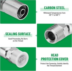 12 Pack 1/2″ NPTF Hydraulic Hose End Fittings, 1/2″ I.D. Hose x 3/4″ NPTF Male