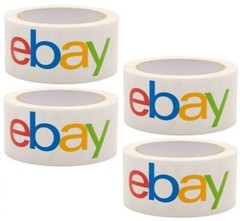 4 Rolls eBay Brand Shipping Tape 2″ x 75 Yard Packaging BOPP Classic 4 Color NEW