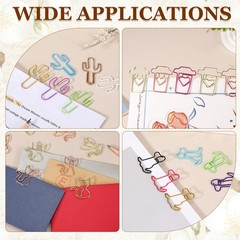 12Pcs Paper Clip, Cactus Shape Paper Clip Small Cute Bookmarks, Multicolor
