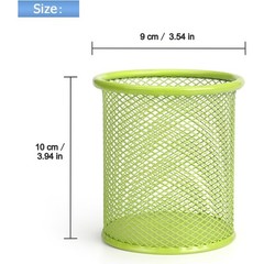 Pen Holder Cup for Desk, Wire Mesh Pencil Cup Holder, Green | Pen Cup for Desk