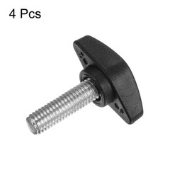 4pack M8 x 25mm Male Thread Tee Wing Knobs Thumb Screw Clamping Knobs Grip Black