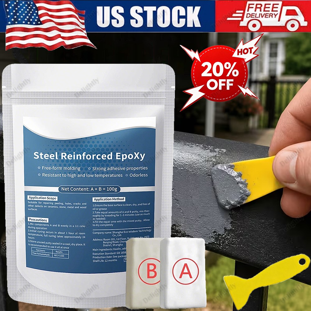 Steel Reinforced Epoxy Putty Waterproof Repair Clay for Metal Wood Car Crack Fix