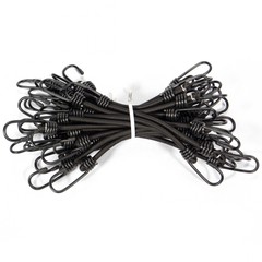 3/8 Inch x 18 Inch Black Bungee Cords Bundle of 25
