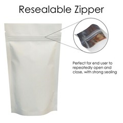 MATT FINISH FOIL ZIP LOCK RESEALABLE BAGS STAND UP POUCHES FOOD GRADE HEAT SEAL