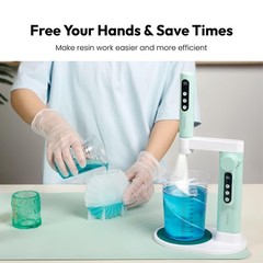 Resiners Resin Mixer, Epoxy Mixer with Electric Stand & Silicone Paddles & Li…