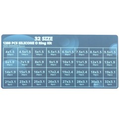 1228 Pcs 32 Size Clear Food Grade Silicone O-Ring Assortment OD 4-32mm