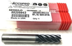 Accupro 3/8″ 6FL Square End Mill Solid Carbide AlTiN 7/8″LOC 88205943 NEW