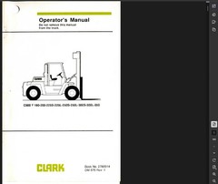 CLARK C500 Y300L FORKLIFT OPERATORS SERVICE REPAIR SHOP MANUAL PDF ON USB